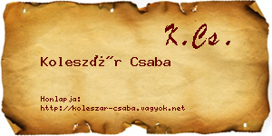 Koleszár Csaba névjegykártya