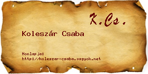 Koleszár Csaba névjegykártya