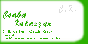 csaba koleszar business card